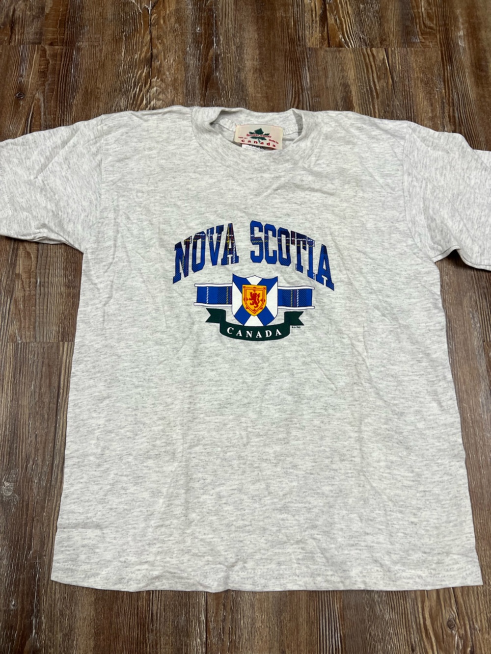 Vintage Nova Scotia Canada grey baby tee Size S